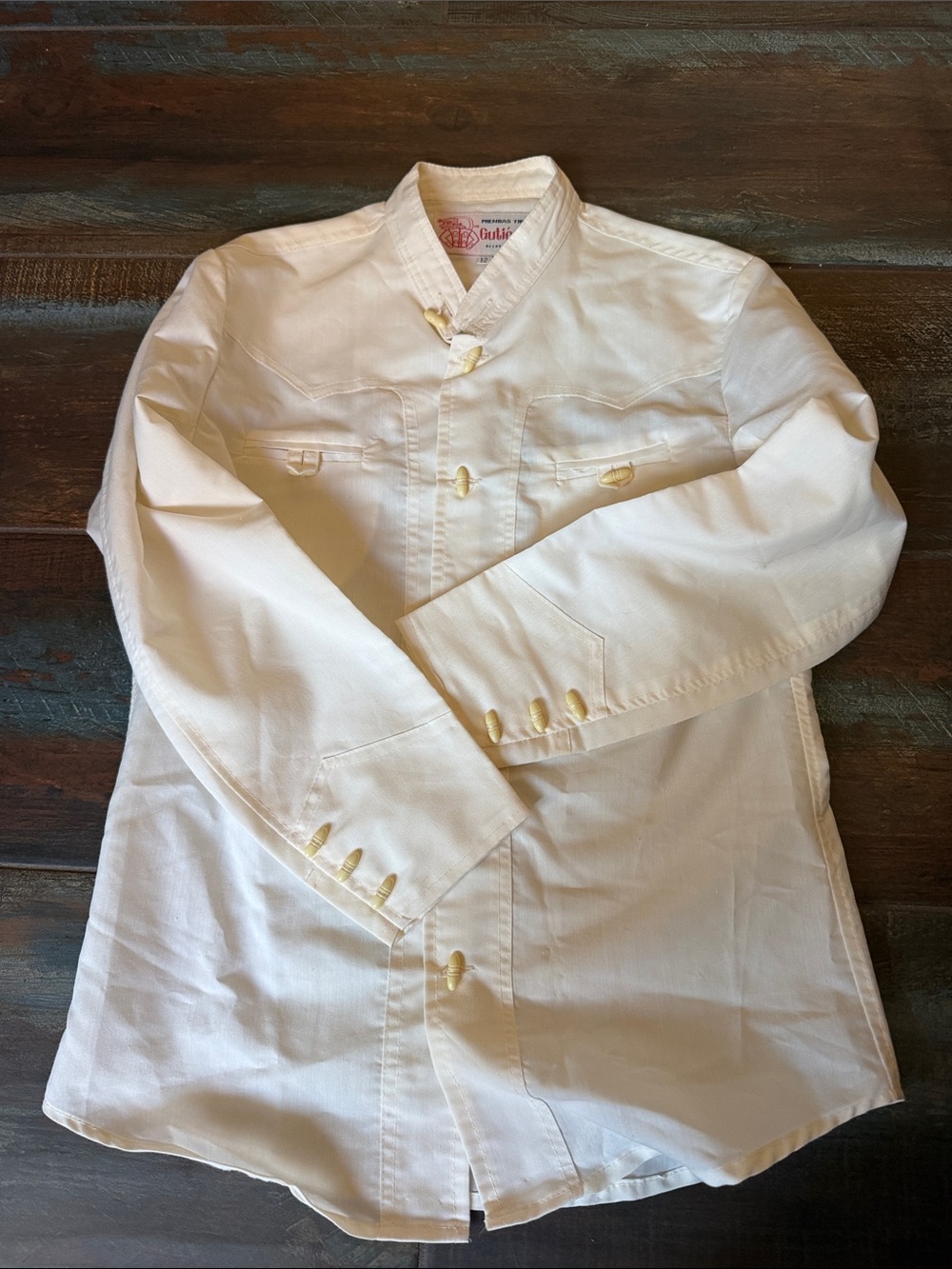 Cream colored Boy Mexican Charro Shirt Size 12